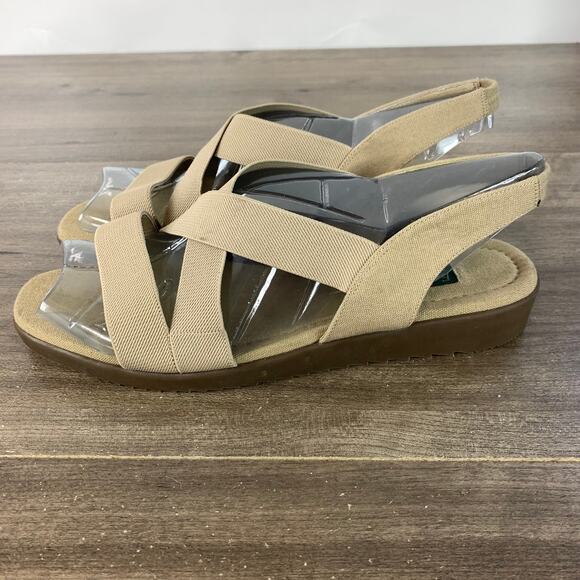 EASY SPIRIT Women's Sandals Shoes Size 11 Beige Elastic Straps Comfort Summer - Picture 4 of 10